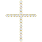 14K Yellow 1 CTW Natural Diamond Cross Pendant