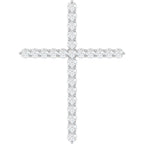 Platinum 1 CTW Natural Diamond Cross Pendant