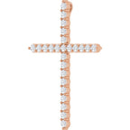14K Rose 1 CTW Natural Diamond Cross Pendant