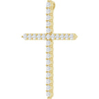 14K Yellow 1 CTW Natural Diamond Cross Pendant