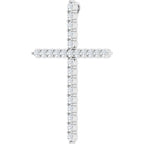 Platinum 1 CTW Natural Diamond Cross Pendant