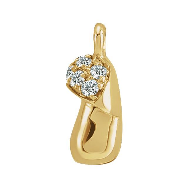 0.06 Ctw Natural Diamond Or Peridot Mushroom Dangle Charm - 14K Gold (Y W R) /