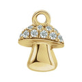 0.06 Ctw Natural Diamond Or Peridot Mushroom Dangle Charm - 14K Gold (Y W R) Yellow /