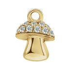 0.06 Ctw Natural Diamond Or Peridot Mushroom Dangle Charm - 14K Gold (Y W R) Yellow /