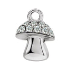 0.06 Ctw Natural Diamond Or Peridot Mushroom Dangle Charm - 14K Gold (Y W R) White /