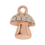 0.06 Ctw Natural Diamond Or Peridot Mushroom Dangle Charm - 14K Gold (Y W R) Rose /