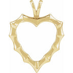 14K Yellow Bamboo Heart Pendant