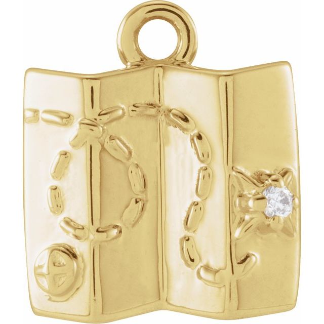 .006 CT Natural Diamond Map Dangle - 14k Gold (Y, W, R)