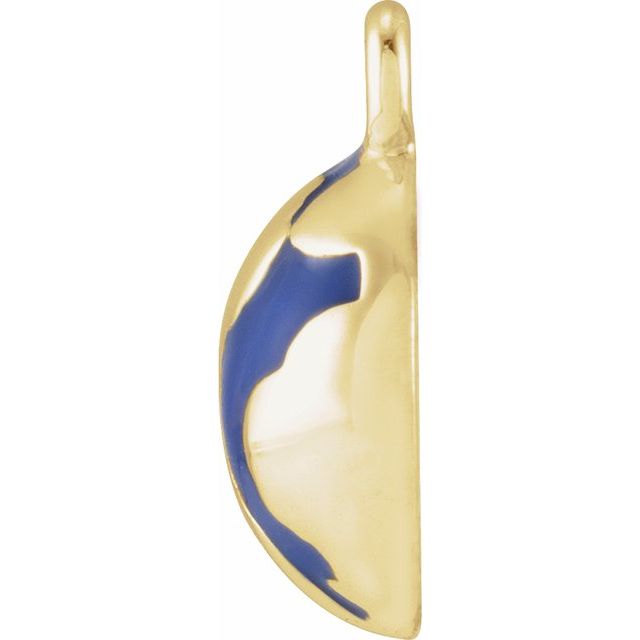 .015 CT Natural Diamond Blue Enamel Globe Dangle Charm - 14k Gold (Y, W, R)