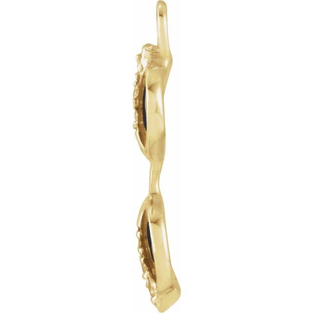 .02 CTW Natural Diamond Black Enamel Sunglasses Dangle Charm - 14k Gold (Y, W, R)