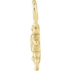 .01 CT Natural Diamond Ship Wheel Dangle Charm - 14k Gold (Y, W, R)