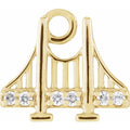 .025 CTW Natural Diamond Golden Gate Bridge Dangle Charm - 14k Gold (Y, W, R)