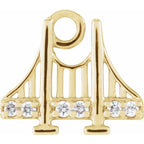 .025 CTW Natural Diamond Golden Gate Bridge Dangle Charm - 14k Gold (Y, W, R)