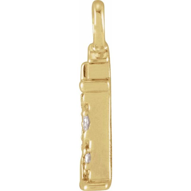 .02 CTW Natural Diamond Lighthouse Dangle Charm - 14k Gold (Y, W, R)
