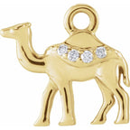 .015 CTW Natural Diamond Camel Dangle Charm - 14k Gold (Y, W, R)