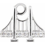 .025 CTW Natural Diamond Golden Gate Bridge Dangle Charm - 14k Gold (Y, W, R)