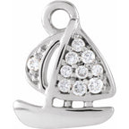 .03 CTW Natural Diamond Sailboat Dangle Charm - 14k Gold (Y, W, R)
