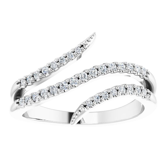 1/5 Ctw Double Bypass Diamond Ring - 14K Gold (Y W Or R) Platinum Rings