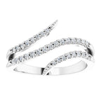 1/5 Ctw Double Bypass Diamond Ring - 14K Gold (Y W Or R) Platinum Rings