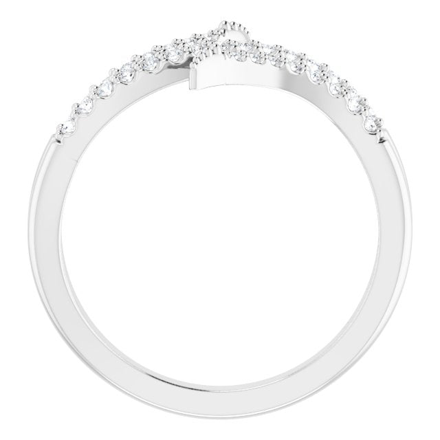 1/5 Ctw Double Bypass Diamond Ring - 14K Gold (Y W Or R) Platinum Rings