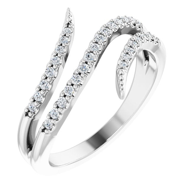 1/5 Ctw Double Bypass Diamond Ring - 14K Gold (Y W Or R) Platinum Rings