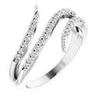 1/5 Ctw Double Bypass Diamond Ring - 14K Gold (Y W Or R) Platinum Rings