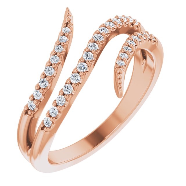 1/5 Ctw Double Bypass Diamond Ring - 14K Gold (Y W Or R) Platinum Rings