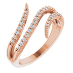 1/5 Ctw Double Bypass Diamond Ring - 14K Gold (Y W Or R) Platinum Rings