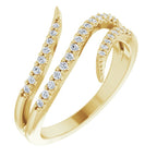 1/5 Ctw Double Bypass Diamond Ring - 14K Gold (Y W Or R) Platinum Rings