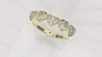 0.75ctw Diamond 5 Heart Ring - 14k, 18k (Y, W, or R), Platinum, Palladium