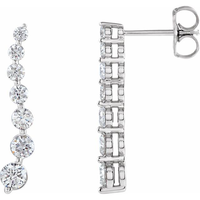 9/10 Ctw Journey Diamond Earrings - 14K Gold (Y Or W)