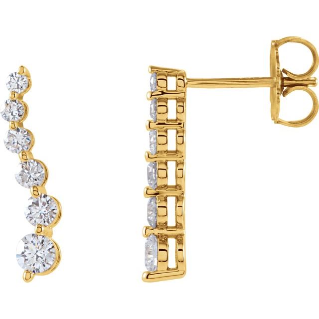 1/2 Ctw Journey Graduated Drop Diamond Earrings - 14K Gold (Y Or W)