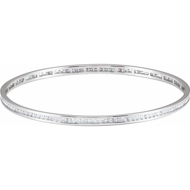 2.25 CTW or 1.5 CTW Natural Diamond Stackable Bangle 8" Bracelet - 14k Gold (Yellow, White or Rose) wwdesignjewelers.com