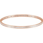 2.25 CTW or 1.5 CTW Natural Diamond Stackable Bangle 8" Bracelet - 14k Gold (Yellow, White or Rose) wwdesignjewelers.com