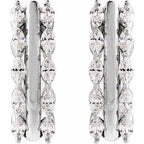 14K Yellow 5/8 CTW Natural Diamond Hinged 15 mm Hoop Earrings