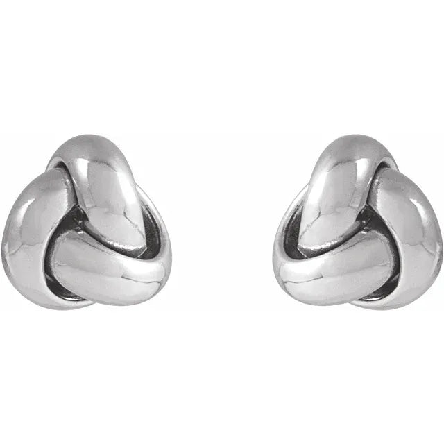 6mm Knot Earrings - 14K Gold (Yellow or White), Sterling Silver