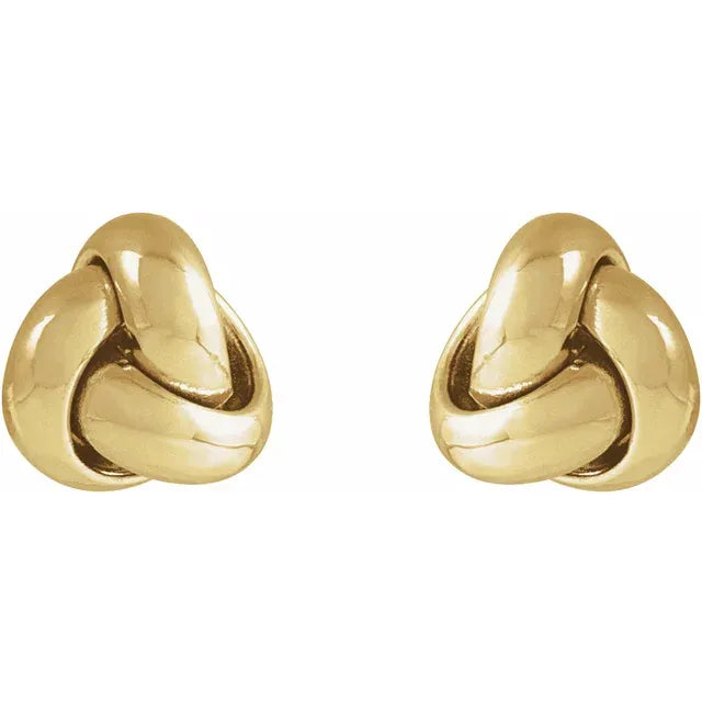 6mm Knot Earrings - 14K Gold (Yellow or White), Sterling Silver