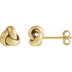 6mm Knot Earrings - 14K Gold (Yellow or White), Sterling Silver