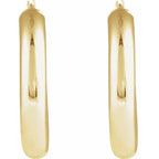 Tube Hoop Earrings 30mm - 14K Yellow Gold