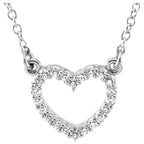 Platinum 1/8 CTW Natural Diamond Heart 16" Necklace