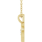 14K Yellow 1/10 CT Natural Diamond Heart 18" Necklace