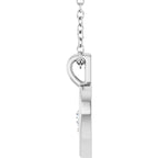 Sterling Silver 1/10 CT Natural Diamond Heart 18" Necklace