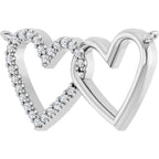 Platinum 1/8 CTW Natural Diamond Petite Double Interlocking Heart Necklace Center