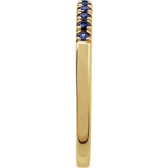 14K Yellow Lab-Grown Blue Sapphire Stackable Ring