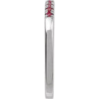 14K White Lab-Grown Ruby Stackable Ring