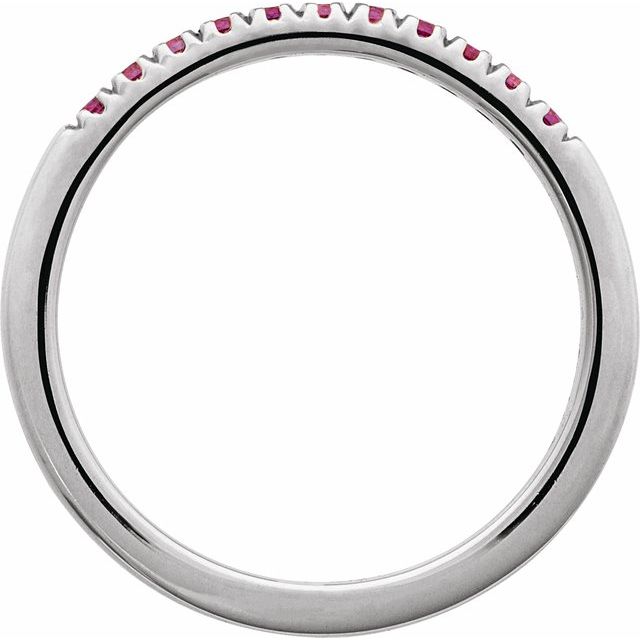 14K White Lab-Grown Ruby Stackable Ring
