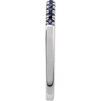 14K White Lab-Grown Blue Sapphire Stackable Ring