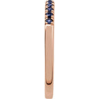 14K Rose Lab-Grown Blue Sapphire Stackable Rin
