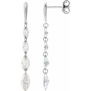 14K Yellow 1 1/2 CTW Lab-Grown Diamond Drilled Diamond Earrings