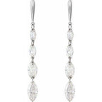 14K Yellow 1 1/2 CTW Lab-Grown Diamond Drilled Diamond Earrings